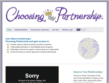 Tablet Screenshot of choosingpartnership.com